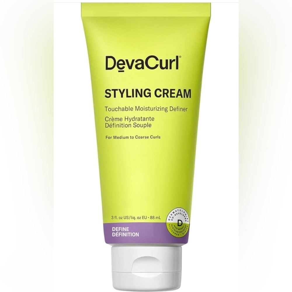 DevaCurl Styling Cream - Bright Yellow Tube with Purple Accent